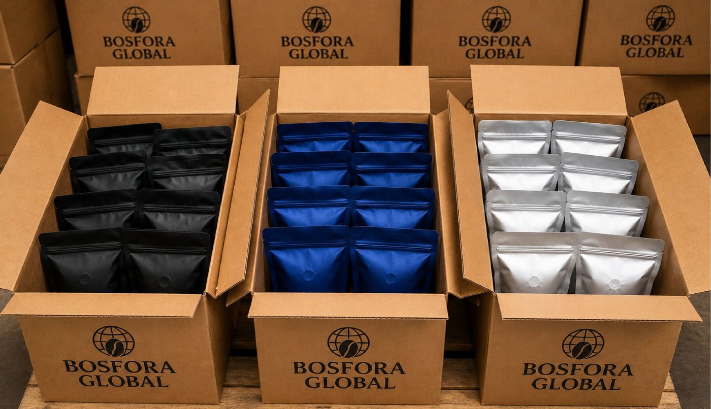Bosfora Global branded shipping boxes